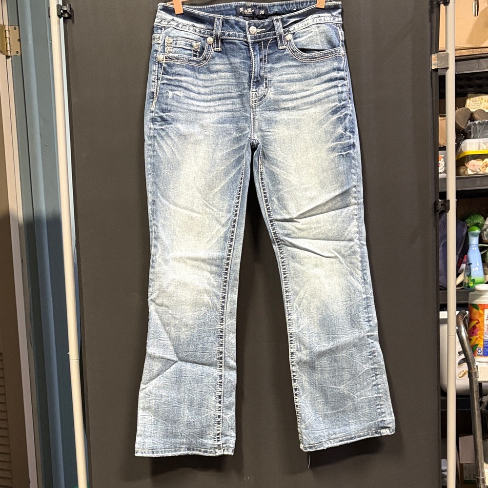 Miss Me Distressed Blue Flare Jeans